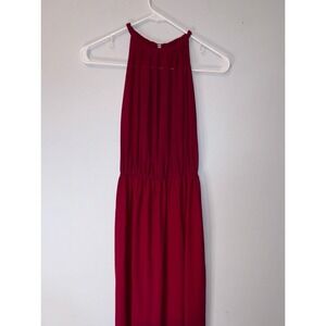 Maroon Halter/High Neck‎ Dress